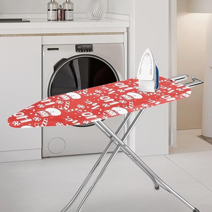 Christmas Snowmen Candy Iron Pad Covers Standard Boards Stain & Scorch Resistant Soft Fabric Iron Board Replacement Cover for 15" x 54" Ironing Board Thanksgiving Decor