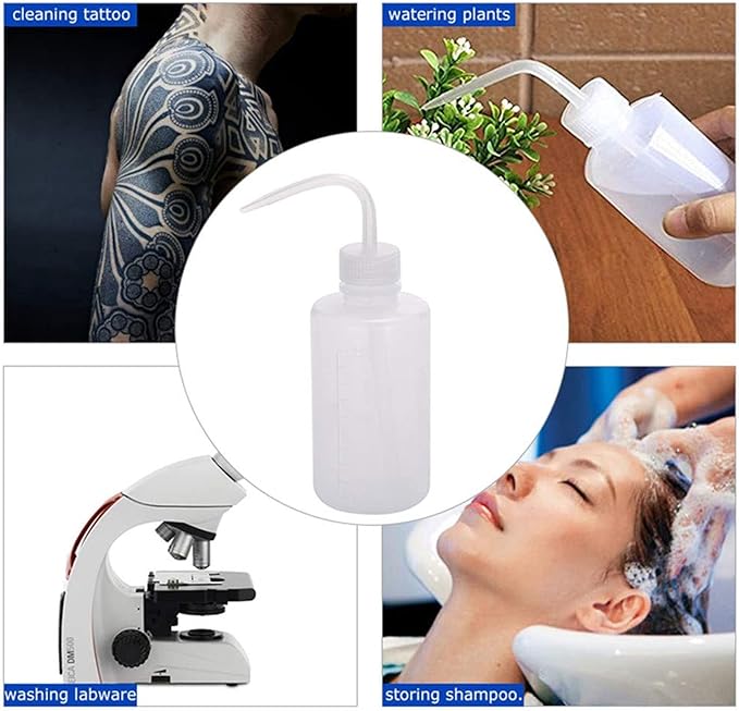 Sotica 2PCS Tattoo Bottles - 500ml Tattoo Wash Bottle Tattoo Spray Bottles Squirt Bottle Tattoo Squeeze Bottles For Tattooing with Measure(16oz) for Medical Lab Succulent Watering