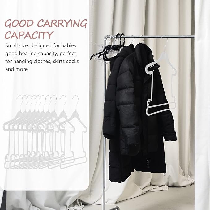 Alipis 10 Pcs Plastic Baby Outfit Hangers Set Lightweight Toddler Clothing Hanger for Newborn Swimsuits Clothes Organization