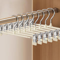 20PACK 14Inch Pants Hangers with Clips Adjustable Skirt Hangers for Women Metal Non-Slip Trousers Hanger Heavy Duty Space Saving Clothes Hanger for Shorts,Jeans,Lvory