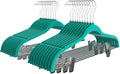 VECELO 20 Pack Velvet Clothes Hangers with Adjustable Clips,Heavy-Duty Non Slip & Space-Saving with 1 Magic Hangers & 2 Tie Rack for Suit Coat Pants Skirt Dresses