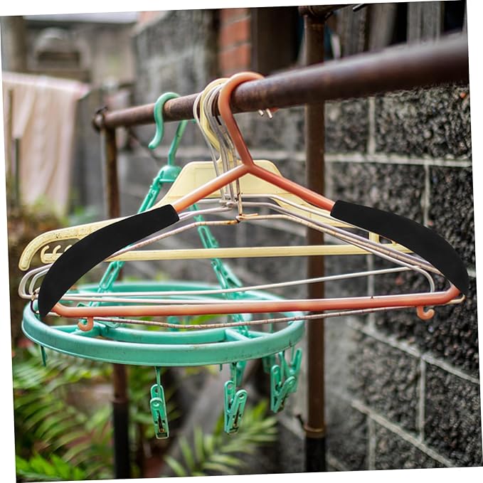 Black Hangers 10 pcs Pads Clothing Hanger Protectors Flocking for Shoulder Hangers Clothes Home Flocked