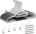 VECELO 25 Pack Coat Hangers, Premium Quality Plastic Suit Clothes Hanger, Non-Slip, Heavy-Duty, S-Shaped Opening, 360º Swivel Hook, Space-Saving for Bedroom Closet
