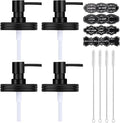 Mason Jar Soap Dispenser Set, Rustproof Plastic Lotion Pump and Lids Accessories for Regular Mouth Mason Jar and Farmhouse Kitchen Counter Decor- 4 Pack Black