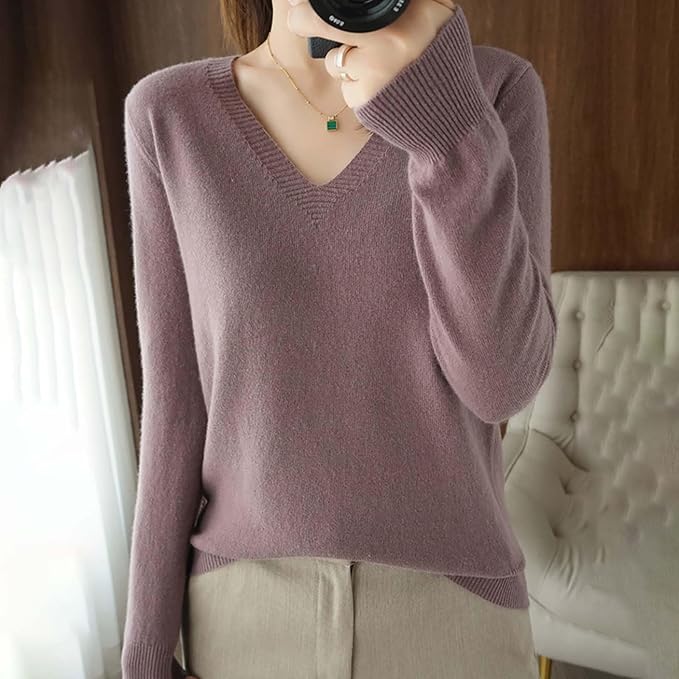 Merino Wool Cashmere Sweaters for Women 2025 Oversized Soft Sweater Long Sleeves Casual Loose Pullover Knitted Tops