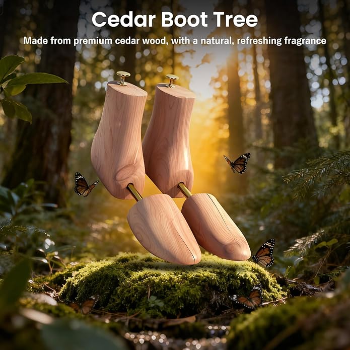 Cedar Boot Tree for Men,Boot Trees,Boot Stretcher & Shaper,with Storage Bags and Boot Crease Protectors