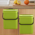 LALASTAR Small Plastic Trash Can, Hanging Small Trash Can with Lid Under Sink for Kitchen, Food Waste Bin for Countertop, Mountable Garbage Can for Bathroom, RV, 5L/1.3 Gal, Green