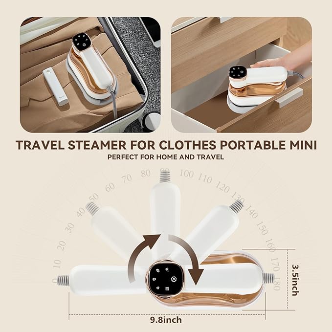 Travel Steamer Iron for Clothes, Small Portable Steam Iron, Steamer and Iron 2 in 1, Steam Iron Handheld, 3 Seconds Fast Heating, Suitable for Travel,Home and Dorm,Mini Steam Iron（Violet）