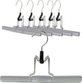 Mawa by Reston Lloyd Non-Slip Space-Saving Clothes Hanger with Clamp for Pants and Skirts, Style M/26, Set of 6, Silver