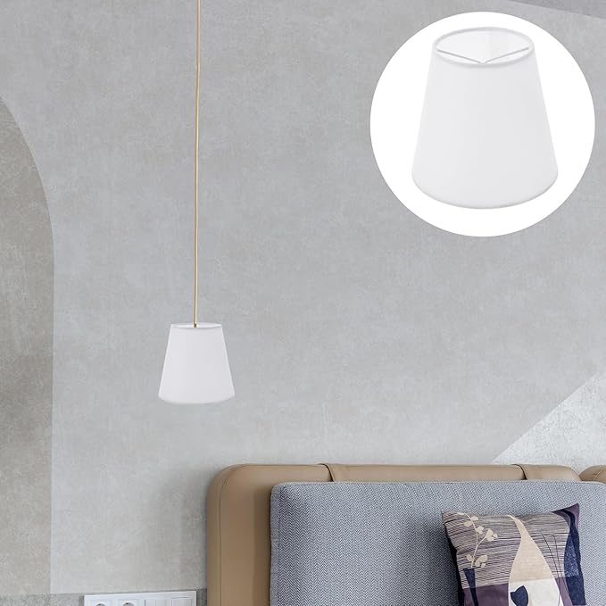 Housoutil Iron Cloth Lampshade Accessories Small Clip on Bulb Table Light Shade for Home Decor