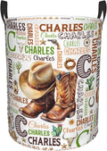 Personalized Cowboy Laundry Basket For Baby Kids Boys Girls Adult Custom Hamper Basket With Name For Bathroom Bedrooms Collapsible Baby, Dirty Clothes Hamper With Handles