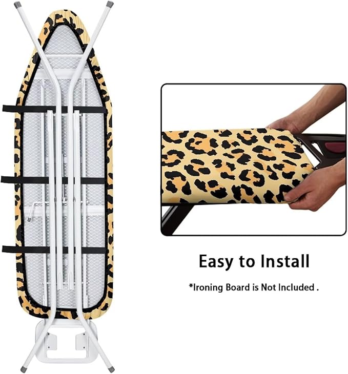SEANATIVE Leopard Print Ironing Board Cover Dustproof Ironing Board Cloth Cover Large Fits Most Standard Sizes, Durable Thick Covers with Elastic Edge