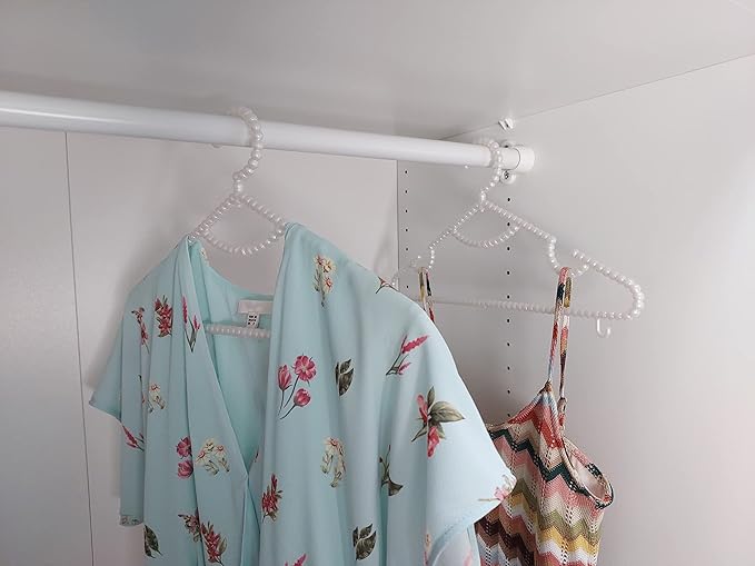 10 Pieces Plastic Heavy Duty Pearl Hangers. Bride Hanger for Wedding Dress. Bridesmaid Hangers. Hanger for Shirt, Pants, Clothing, Coat, Bridal, Sweater and Home Decor. (PH3)