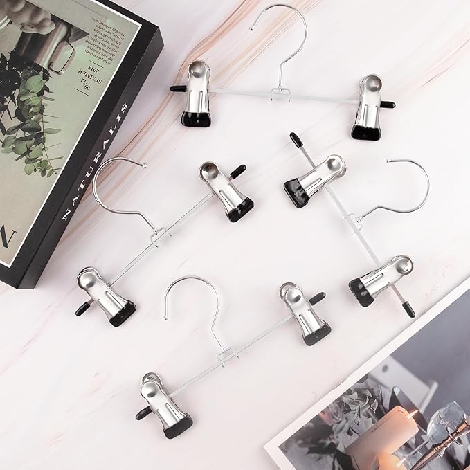 30 PCS Steel Boot Hangers with 2 Adjustable Clips Multifunctional Hangers Travel Portable Hanging Clips Heavy Duty Clothespins Bulk Boot Organizer for Handbags Clothes Laundry Home Socks Hat