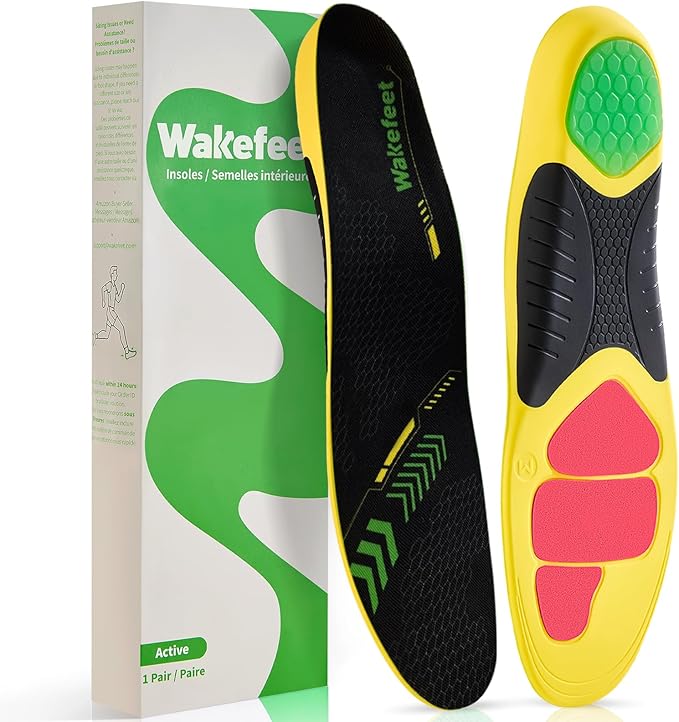 Shoe Insoles for Men Women, Insoles for Work Boots with Shock Absorbing Padding, U-Shaped Heel Cup, Plantar Fasciitis Arch Support Insoles for Standing All Day, Work, Trim-to-Fit Shoes