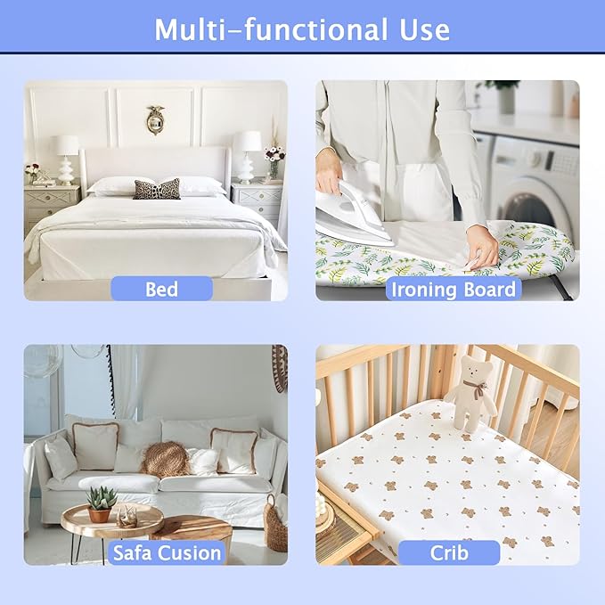 SheeChung Ironing Board Cover Clips,Set of 4,Anti-Slip Straps for Bed Corners Couch Cover,Keep Cover Flat and Secure Tention Clips