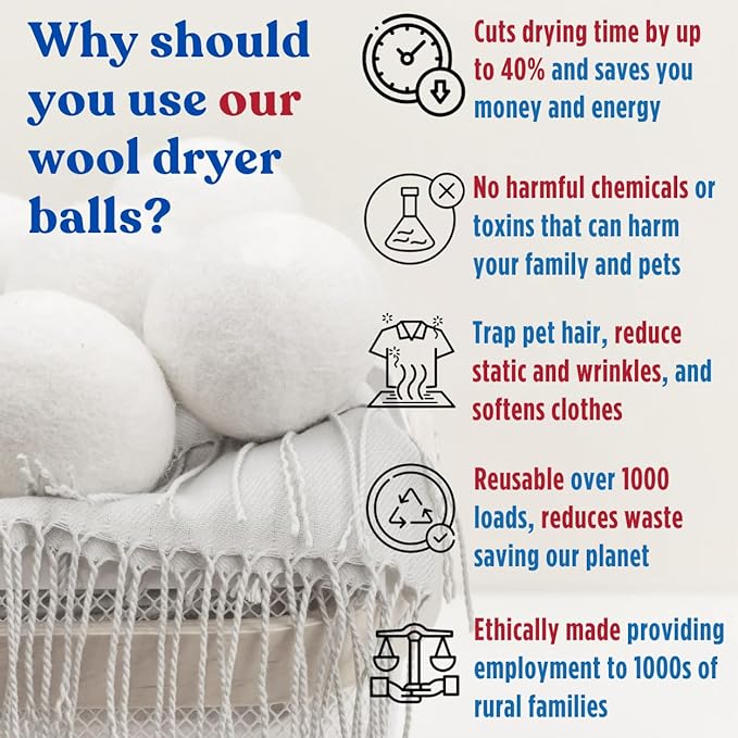Essential Oils for Laundry, Diffusers, Dryer Balls, Candles, Soaps – 6 Most Popular 100% Pure Therapeutic Grade Aromatherapy Oils (4 XL Dryer Balls & Essential Oil Set Bundle)