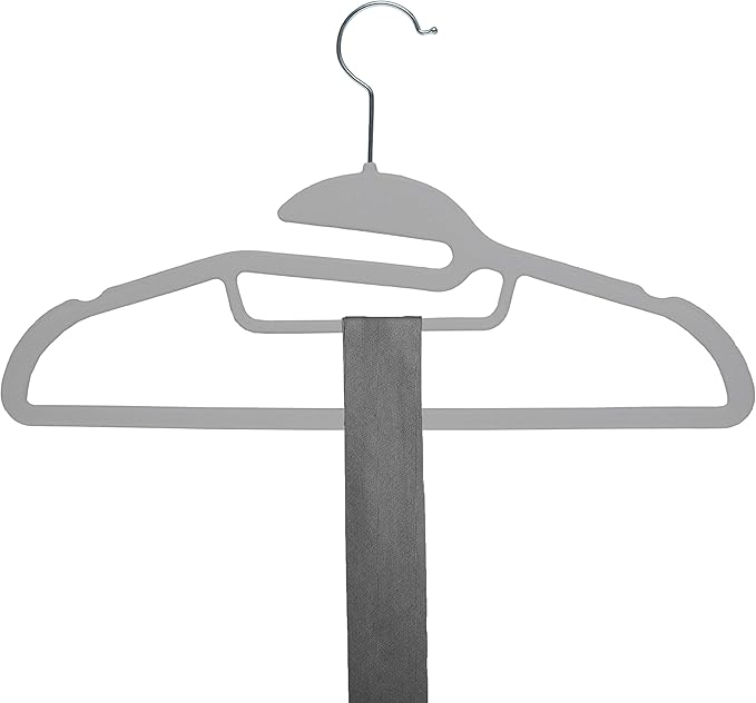 Simplify 24 Pack Ultimate Hanger | Great for Accessories | Organizing Belts | Scares | Ties | Non Slip | Closet Organization | Grey