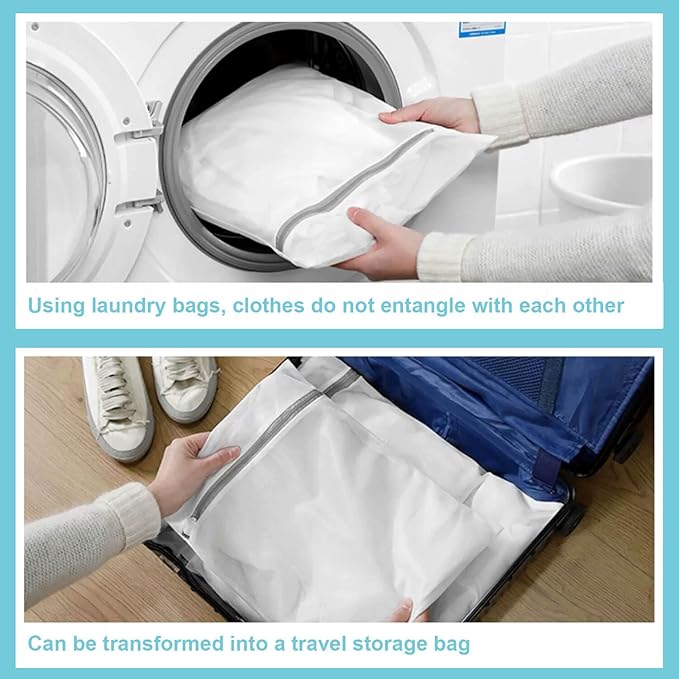 4Pack Mesh Laundry Bag Delicates Laundry Bag-Extra Large Durable Wash Bag with Honeycomb Mesh Big Clothes,Household,Bed Sheet,Stuffed Toys,Curtain,Blanket,Bedcover,Sweater,24x24In(2Black & 2White)