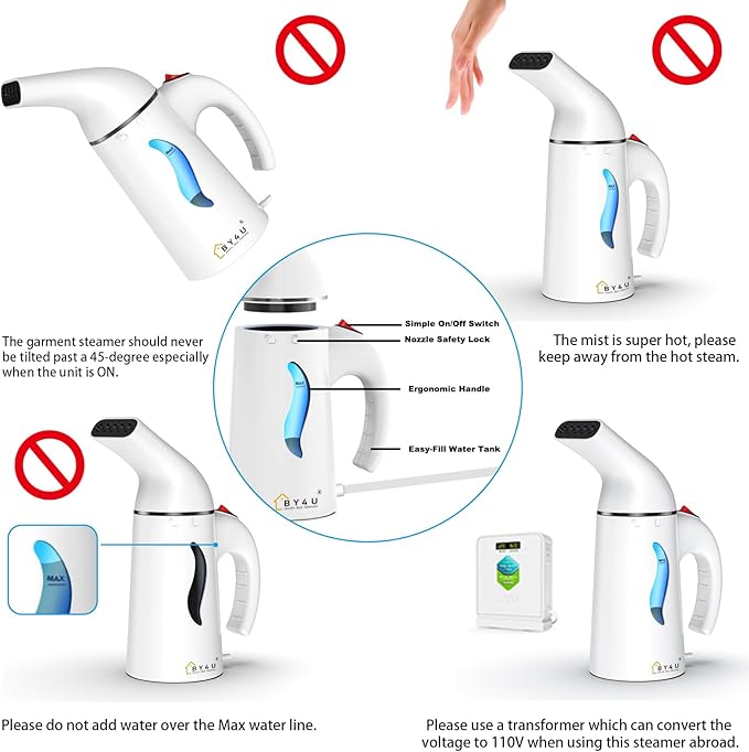 Travel Size Steamer for Clothes,Handheld Garment Steamer for Hat,1lbs Lightly,40s Fast Heat-up,8 FT Power Cord,800W, Light Mini Steamer for Home, Office and Travel, White