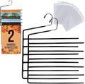Garden Flags Hangers 2Pack with 15 Cellophane Bags, Garden Flag Storage, Organizer Holder, Heavy Duty Multi Layers Space Saving, Non Slip 6 Tier Open Ended Hangers for Multi use, Pants Organizer