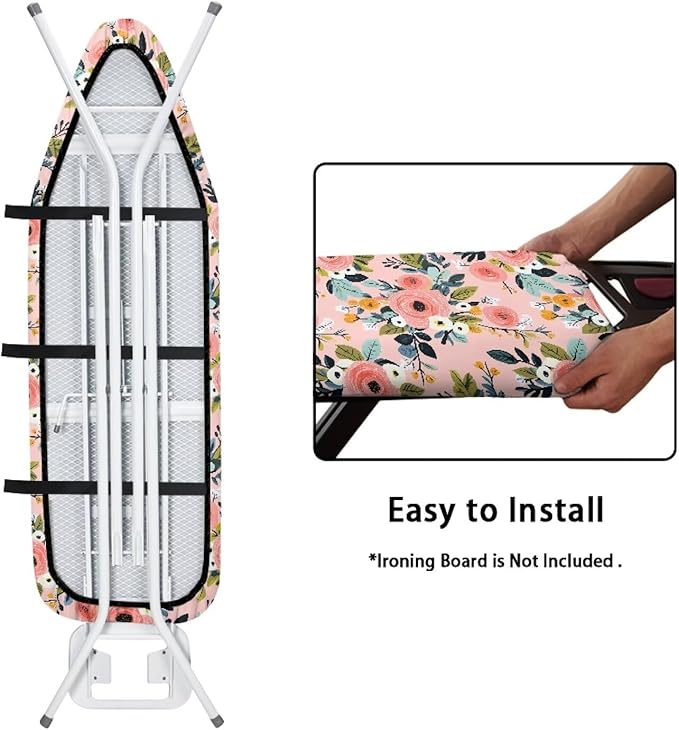 Ironing Board Cover Resist Scorching Table Top Ironing Board Cover Stain Resistant Ironing Accessories Extra Wide Ironing Board Cover - Flowers
