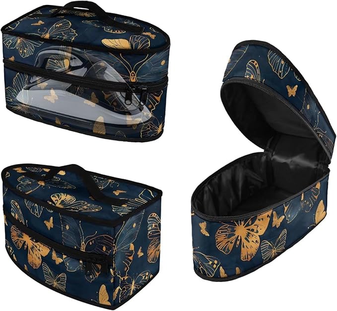Butterfly Portable Iron Storage Bag Dustproof Bag for Travel Mini Steam Iron Universal for Most Iron Home Decoration,Easy to Carry(Case Only)