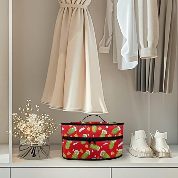 Christmas Steam Iron Storage Case Fits for Home Colorful Wear-resistant Steam Iron Storage Bag Easy to Store and Carry Iron and Other Small Items, Hat Bell Cucumber