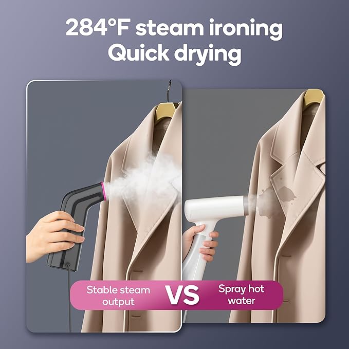 Mini Travel Steamer for Clothes,110-240V Portable Dual Voltage Steamer & Iron 2 In 1,Integrated 170ml Tank 25s Fast Heat,1.2lbs Travel Size Fabric Iron,Handheld Steaming Wrinkles Remover For Garments