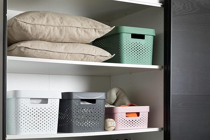CURVER, Infinity Box 17 L, Recycled Plastic, Charcoal Grey, 35.5 x 26.2 x 21.9 cm