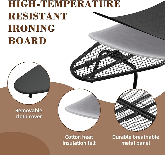 Mini Ironing Board Tabletop Ironing Board Compact Foldable Iron Board Thick Steel Tube with Heat Resistant Covers, Iron Rest for Dorms, Apartment and Travel,Gift for Women(Dark Grey)