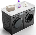 Washer Dryer Countertop, 27.5" Depth x 54" Width, Washer Dryer Wood Top for Laundry Room Organization, Melamine Countertop with Edge Rails