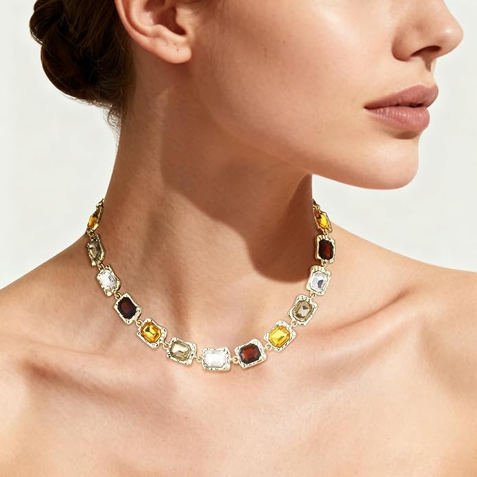 Chunky Gold Necklace for Women Gold Evil Eye Cowboy Pendant Necklace Dainty Paperclip Chain Vintage Luck Amulet Choker Necklaces Celestial Jewelry Gift