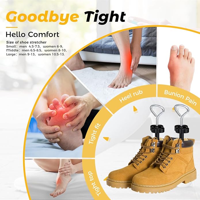 2Piece Shoe Stretcher Boot Stretcher for Men Women,Adjustable Length Width Height Expander for Wide Feet & Instep