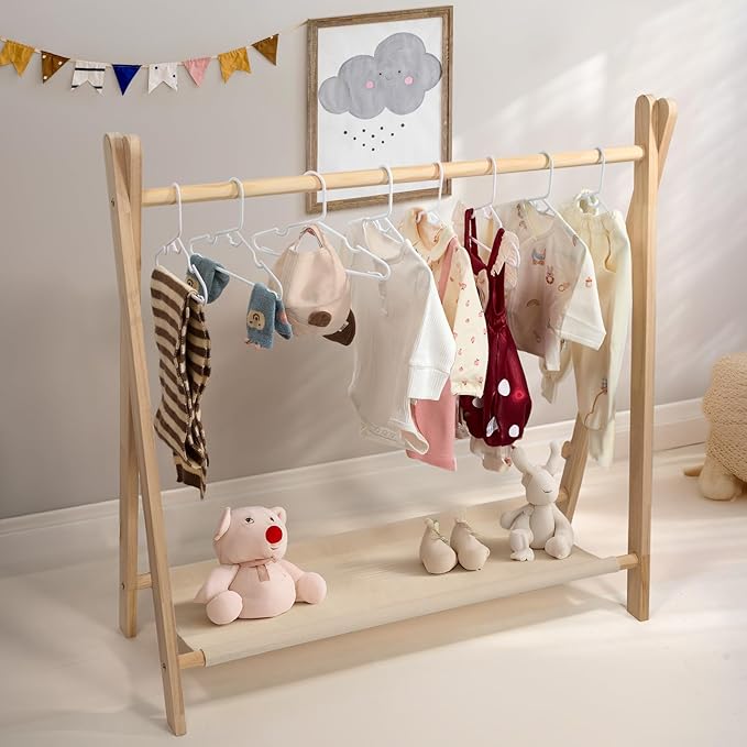 60 Pack Baby Clothes Hangers - Toddler Hangers for Kids 11.4" x 6.7" Premium PP Material Stackable with Anti-Slip Grooves, Baby Hanger for Infant Onesie Towels Standard Closet Hanger, White