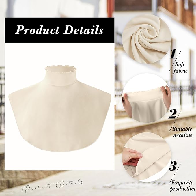 Turtleneck Dickey Extra Large Fake Collar Detachable Dickey Collar Half Mock Turtleneck for Men Women