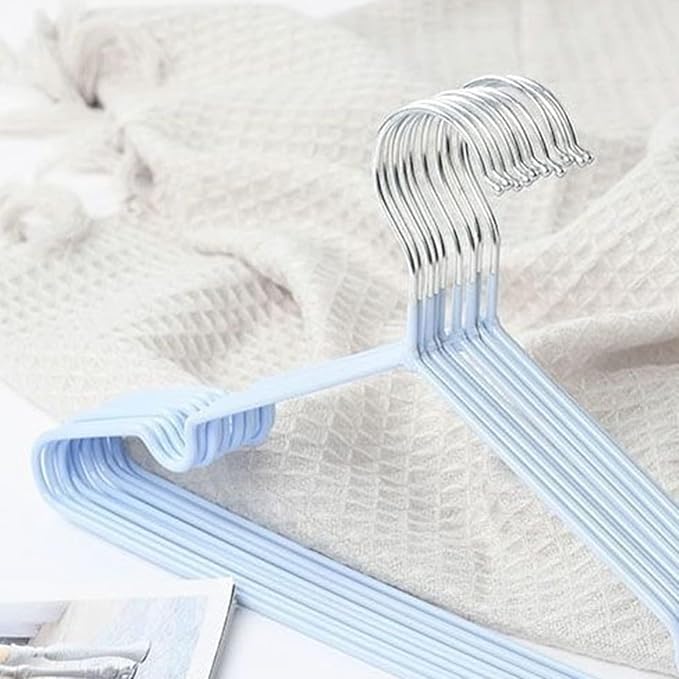 Clothes Hangers, Proof And SpaceSaving Anti Slip Hanging T Shirts, Underwear, Shirts, Pants, Skirts And Dresses, Etc (Blue)