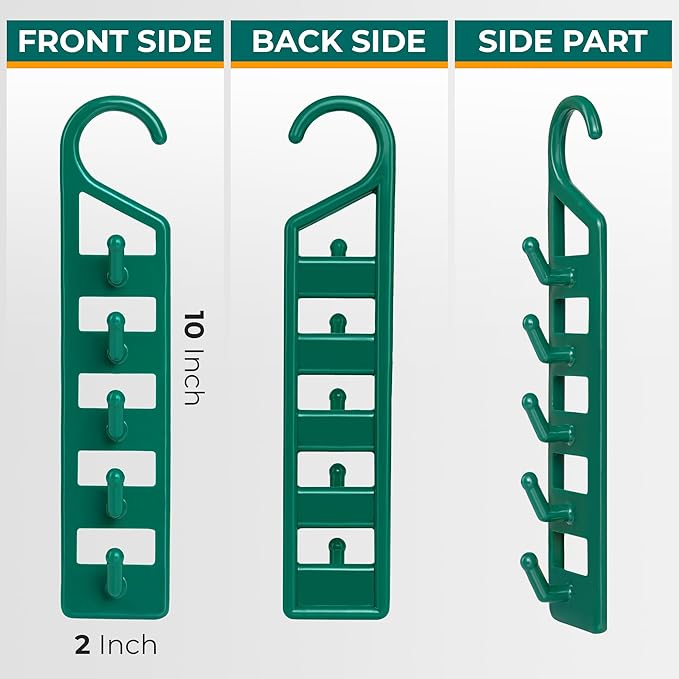 CraftyCrocodile Space Saving Hangers for Clothes - 8 in Pack, Heavy Duty Plastic, Multi Closet Space Savers for Shirts, Pants, Jeans, Sweaters - Hanger Organizer Space Saver