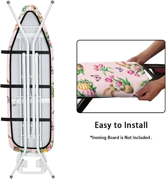 Cute Bunny Ironing Board Cover Butterfly Ironing Board Pad Protective Cover Iron Board Cover Accessories Replacement Tablecloths with Elastic Edge Washable