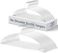 Heavy Duty Hangers 20 Pack - No Shoulder Bump Non-Slip Rubber Coating Contour Metal Hangers for Sweaters, Coats & Clothes, 15 lbs Weight Capacity, Non-Slip, 16.5 Inch(White)