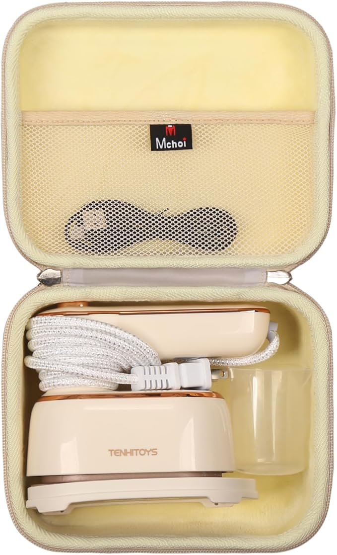 Mchoi Hard Storage Case Fits for Tenhitoys Travel Steamer Iron Electric Steam Ironing Machine for Clothes (Beige)