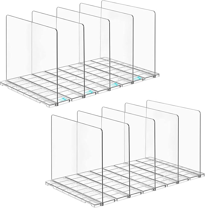 Purse Organizer for Closet, Clear Acrylic Shelf Dividers Adjustable Purse Storage Rack for Closet Handbag & Gift Bag Storage Organizer