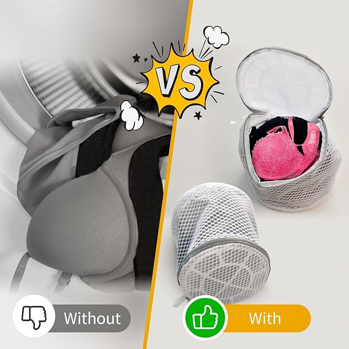 3PCS Honeycomb Mesh Laundry Bags for Delicates with Zipper,Travel Storage Organize Bags,Clothing Washing Bags for Underwear,Lingerie,Bra,Blouse, Hosiery, Stocking, Socks,Extra Strong(2Bra,1S)
