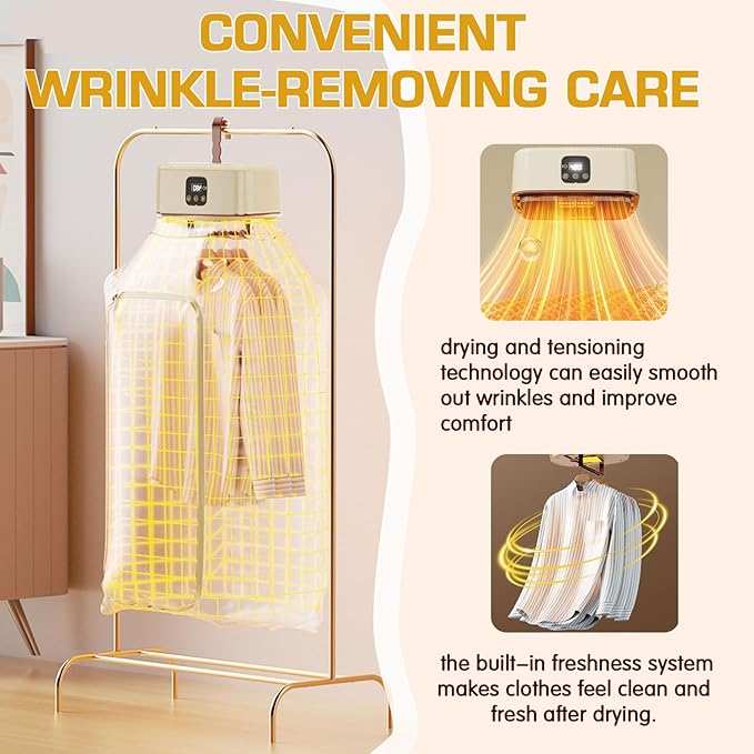 Automatic Ironing Machine, Portable Dryer, Automatic Clothes Dryer, Automatic Air steam Iron for Apartment/Travel/Fast Drying