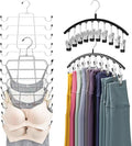 2 Pack Vest Hanger and 2 Pack Leggings Organizer Save Space, Sports Bra Metal Yoga Pants Hanger, Hanging Closet Organizer with 20 Clips and Storage for Hats Vests Shorts