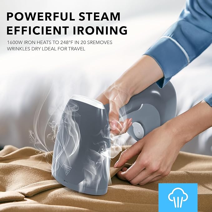 Steamer for Clothes,Fast Heat-up & Wrinkle Removal Handheld Steam Garment Steamer, Portable 1600W,200ml Tank Clothes Steamer,and Convenient for Home & Travel Use,Suitable for All Fabrics(Grey)