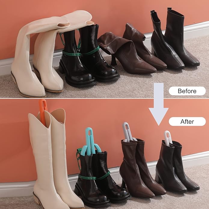 ONEDONE Folding Boot Stands Adjustable Boot Clips for Tall Knee High Shoes