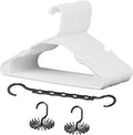 VECELO 25 Pack Plastic Hangers-Clothes Hangers Set with Shoulder Non Slip Notches for Closet Space Saving-Heavy Duty Coat Hanger,White