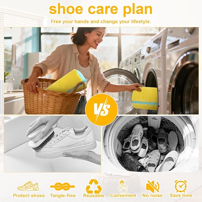 Shoe Washing Machine Bag,Laundry Shoe Bag For Washer And Dryer,Shoe Washing Bag for Washing Machine, Shoe Cleaning Bag For All Shoe Types Reusable Shoe Washing Bag (Grey 2pcs)