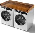 GCCSJ Washer Dryer Countertop, 54" Width x 27.5" Depth Wood Laundry Topper with Edge & Non-Slip Pads for Laundry Room Organization Storage & Clothes Folding, Walnut